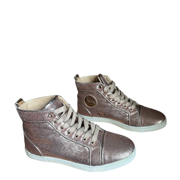 Christian Louboutin BIP BIP Woman Orlato Sequin Hi High Top sneakers RETAIL 995 - Picture 3 of 7